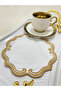 6-Piece Three Wrap Embroidery Gold Color Linen Presentation Napkin