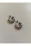 Steel Silver Jewelled Half Hoop Grecia Earrings -no Darkening- - 6