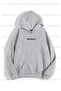 Brooklyn Printed Unisex Double Navy Blue-Grey Hooded Oversize Sweatshirt Hoodie - 3