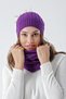 Women's Hair Knitted Beret and Neck Collar Set Purple 24W131