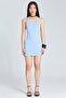1539 Open Back Combed Cotton Baby Blue Dress - 3