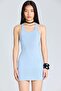 1539 Open Back Combed Cotton Baby Blue Dress