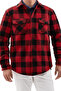 Men's Lumberjack Buttoned Four Pocket Outdoor Shirt Collar Fleece Jacket - 3
