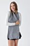 Women's Soft Knitted Detailed Scarf Gray 24W1321