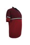 Plus Size Men's T-Shirt Polo Neck Pique Claret Red with Pockets - 2