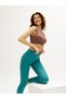 Florio Model Seamless Seamless Biker Sports Bustier Crop Ribbed Crop Extra Flexible Brown Color - 4