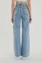 Linda Light Blue Acid Wash High Waist Wide Leg Jeans Women's Jeans - 4
