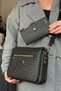 Black Combination Color 5 Compartment Women's Shoulder Bag 29cm 20 cm 10 cm 2068 - 2