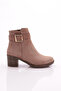 Women's Heeled Boots Mink Nubuck Genuine Leather 96623294