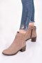 Women's Heeled Boots Mink Nubuck Genuine Leather 96623294 - 5