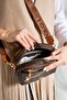 Multi-Compartment Women's Shoulder Bag Crossbody Bag 2183 Brown Tan Combination - 4