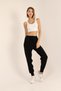 Black Pocket Detailed Cord-Tied Knitted Trousers - 2