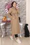 Text Detailed Hooded Coat Mink 15900