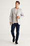 Men's Black-White Slim Fit Narrow Cut Mono Collar 100% Cotton Patterned Jacket - 2