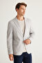 Men's Black-White Slim Fit Narrow Cut Mono Collar 100% Cotton Patterned Jacket