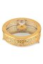 27 Pattern Round Box with Lid 15 Cm Gold