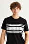 Men's Black Slim Fit Narrow Cut Crew Neck 100% Cotton Printed T-Shirt - 2