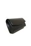 Women's black faux leather mini evening bag