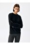 Basic Crew Neck Black Sweatshirt - 2