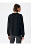 Basic Crew Neck Black Sweatshirt - 4