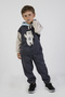 Boy's Two Thread Fabric Thick Rose Gold Knitted Basic Oversize Hooded Top and Bottom Tracksuit Set - 2