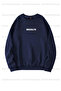 Brooklyn Printed Unisex Oversize Khaki-Navy Blue Double Sweathirt - 3