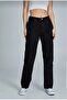 WOMEN'S BLACK BOYFREND EMBROIDERY PANT