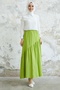 Arina Biye Detail Seersucker Skirt - Pistachio Green - 2