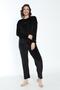 Women's Winter Bonjour Written Soft Velvet Pajama Set - 4