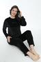 Women's Winter Bonjour Written Soft Velvet Pajama Set - 7
