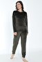 Women's Winter Sleep More Written Soft Velvet Pajama Set - 3
