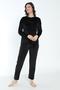 Women's Winter Bonjour Written Soft Velvet Pajama Set - 2