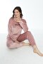 Women's Winter Bonjour Written Soft Velvet Pajama Set - 5