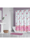 Bathroom Curtain 1x240x200 Single Wing Shower Curtain with Ring Gift 6020 Pink