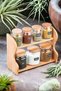 8-Piece Spice Rack Set with Wooden Stand, Wooden Lid and Vacuum Glass