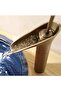 Basin Sink Faucet Antique Gold Color Waterfall Faucet Natural Flow Basin Sink Fixture - 3
