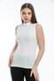 Women's White Sleeveless Turtleneck Bodysuit - 7