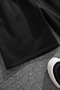Black Solid Color Regular Shorts - 5