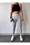 Women's Gray High Waist Stretchy Jogger Sweatpants - 6