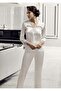 Women's 6 Piece Satin Laced Nightgown Dressing Gown Dowry Set - 3