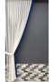 2 Wings Background Curtain Blue Tufted Floral 2 Wings Tulle Background Curtain - 3