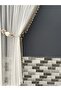 2 Wings Background Curtain Mink Tasseled Floral 2 Wings Tulle Background Curtain - 4