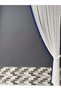 2 Wings Background Curtain Blue Tufted Floral 2 Wings Tulle Background Curtain - 6