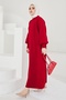 Mina Balloon Sleeve Knit Dress - Red - 4