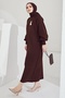 Mina Balloon Sleeve Knitwear Hijab Dress - Bitter Brown