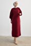 Mina Balloon Sleeve Knitwear Dress - Claret Red - 4