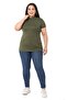 Large Size Half Fisherman Short Sleeve Viscose Khaki Body - 2