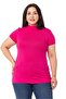 Large Size Half Fisherman Short Sleeve Viscose Fuchsia Body