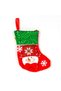 Christmas Ornament, Stocking, Shiny Sequins, Snowman Figure, Red-Green - 12X16 cm