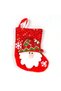Christmas Ornament, Stocking, Shiny Sequins, Santa Claus Figure, Red - 12X16 cm